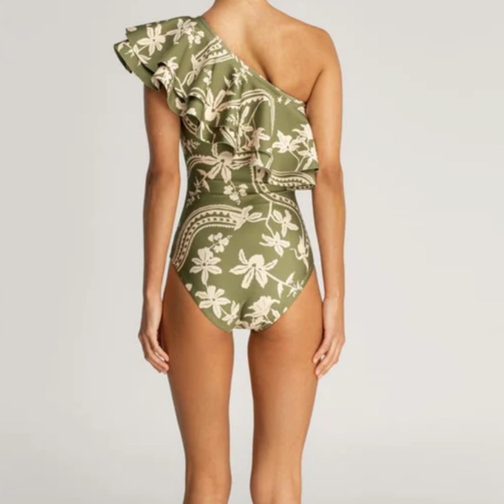 Encantadore Abigail Emerald One Piece One shoulder ruffle - Picture 2 of 7